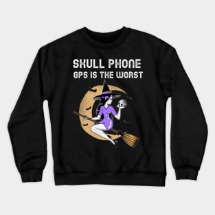 SKULL PHONE GPS LOST WITCH Crewneck Sweatshirt